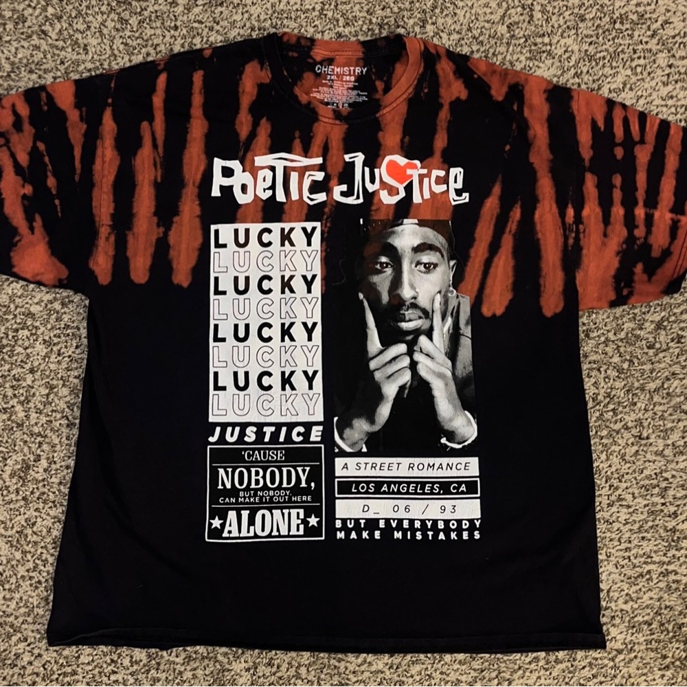Chemistry Tupac T-shirt Black/Red Size x2L